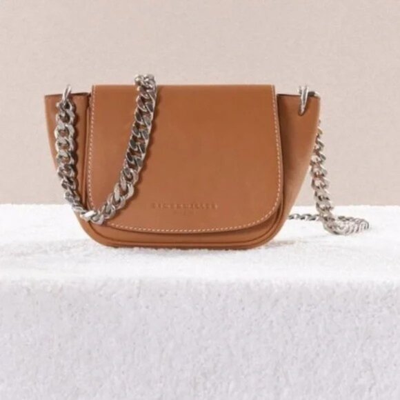 💕SIMON MILLER💕 Mini Bend Leather Saddle Bag ~ Brown NWOT - Picture 1 of 4